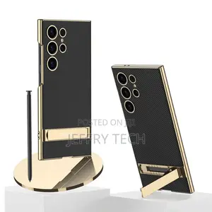 Samsung Kickstand Case for Galaxy S24 Ultra Luxury Plating Gold Edge