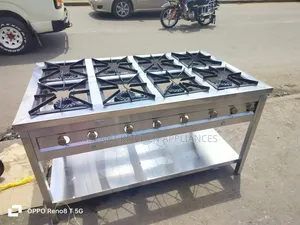 Eight-Burner Stainless Steel Commercial Cooker