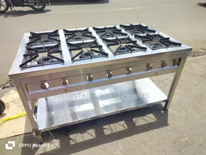 Eight-Burner Stainless Steel Commercial Cooker