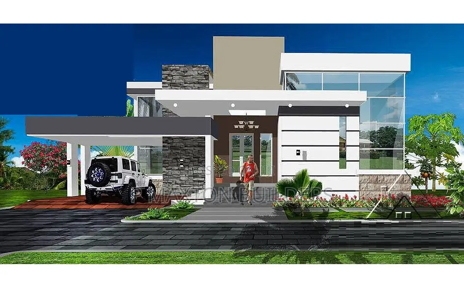 Flat Hidden Roof House Plans