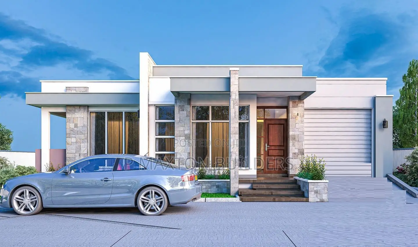 Flat Hidden Roof House Plans