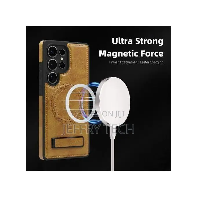 Samsung Galaxy S25 Ultra PU Leather Case Compatible With MagSafe Bui