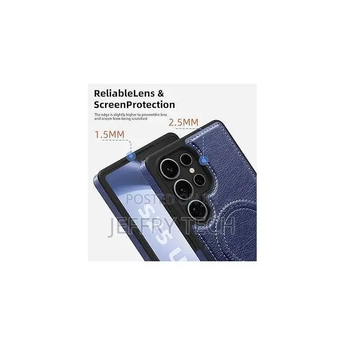 Samsung Galaxy S25 Ultra PU Leather Case With MagSafe Built-in Kickst