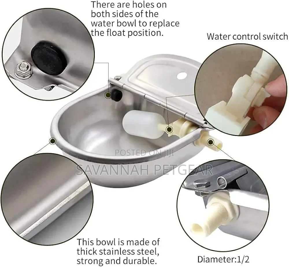 Drinking Waterer With Float Valve Water Trough for Horse, Goat, Cattle