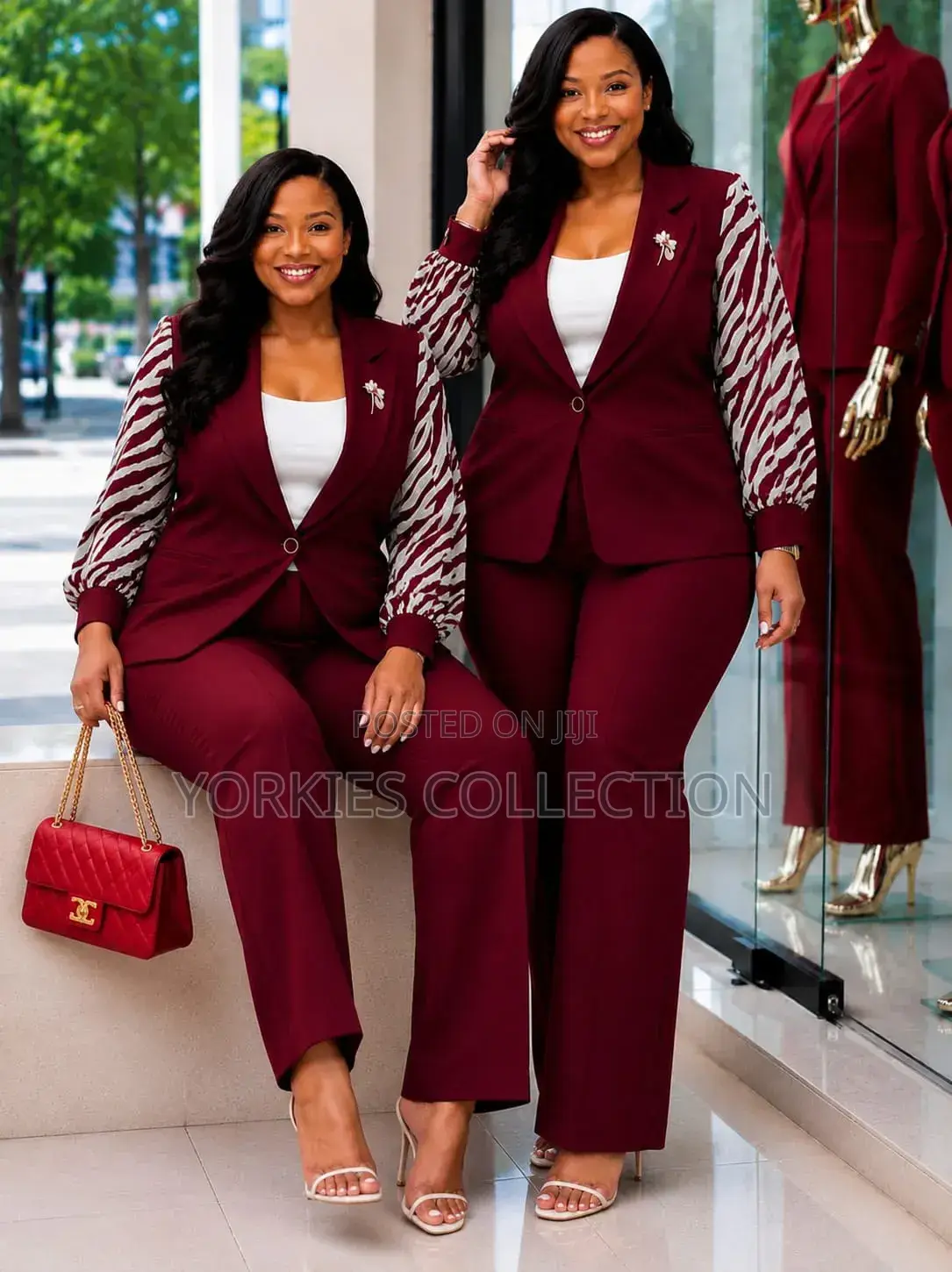 Two-Piece Trouser Suit — Blazer + Matching Trousers.