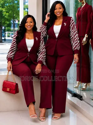 Two-Piece Trouser Suit — Blazer + Matching Trousers.