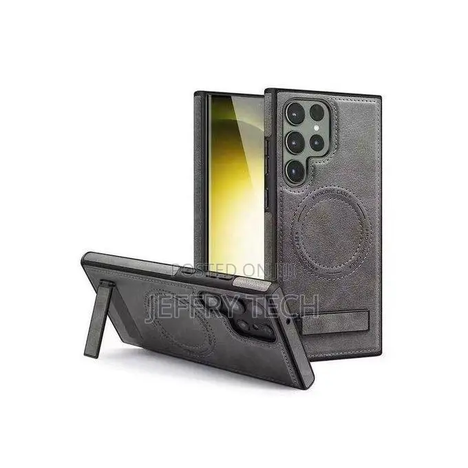 Samsung Galaxy S26 Ultra Case PU Leat Magnetic Cover Stand Funda Rugge