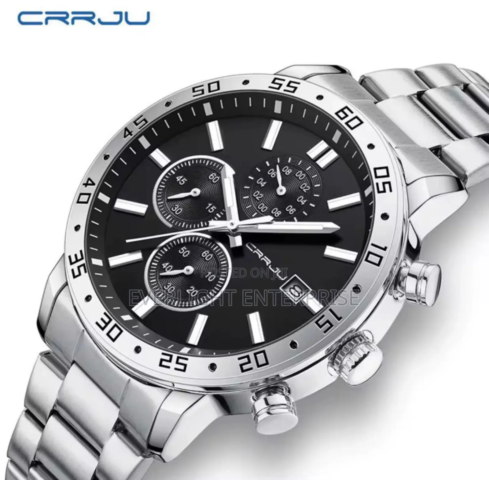 Water Resistant Crrju Chronograph Men Watch