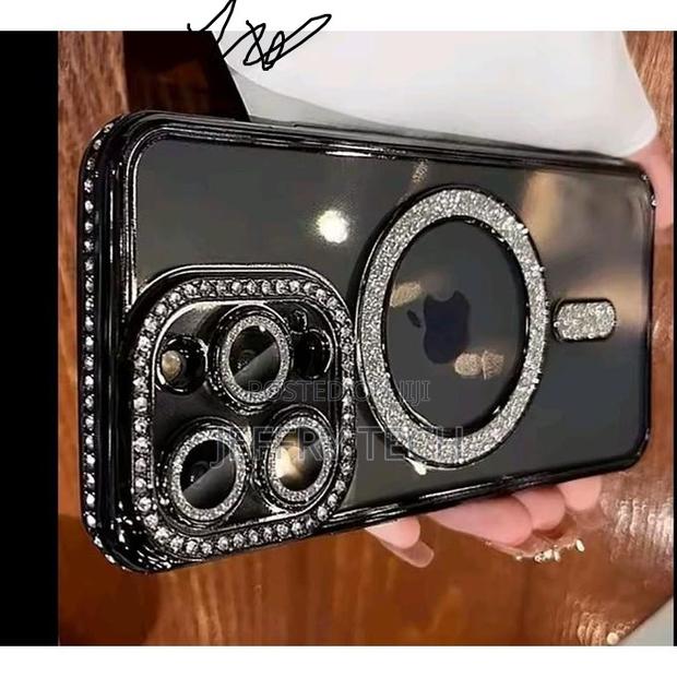 Glitter Diamond Transparent Magnetic Wireless Case for iPhone 12 Wirel - thumbnail 2