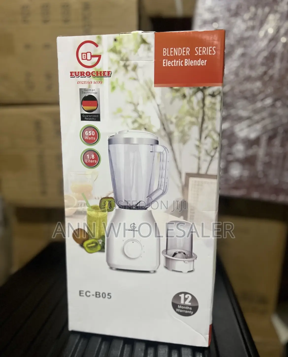 Eurochef 2-in-1 Electric Blender With Grinder 1.5L Multi-Speed Blender