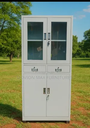 Half Glass File Cabinet Metallic Filling Cabinet