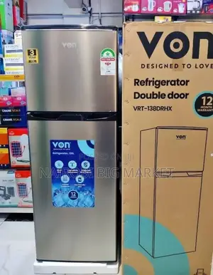 Von 138 Litres Double Door Refrigerator With Top Mounted Freezer )