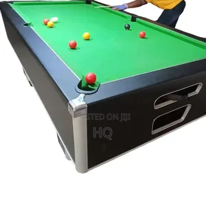 Black Pool Billiard Table With Green Carpet