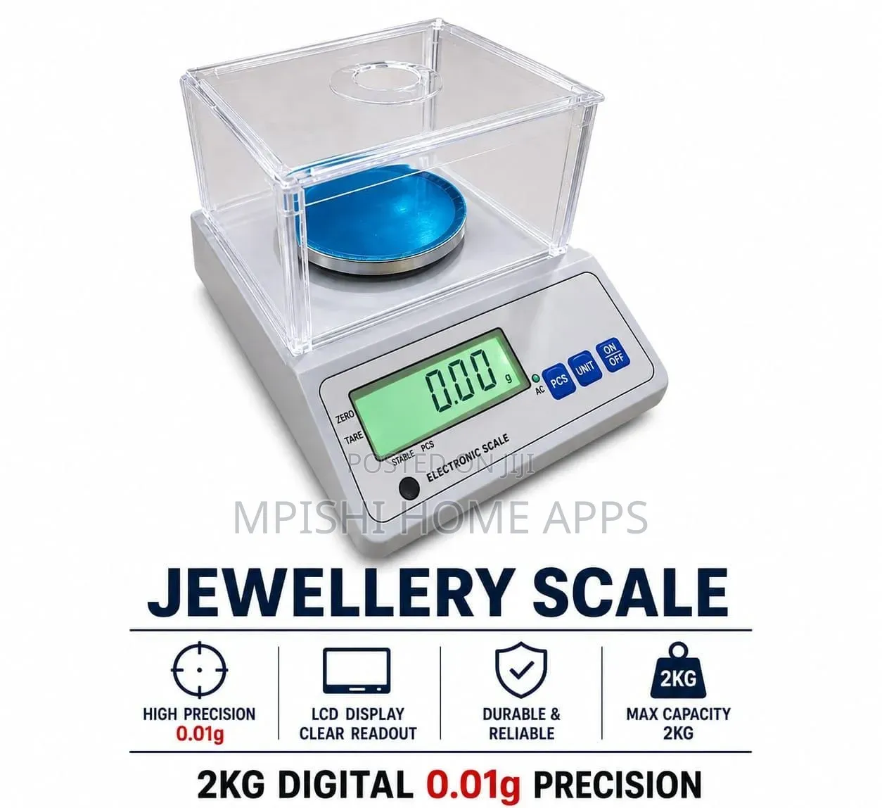 2KG Digital Jewellery Scale (0.01g Precision)