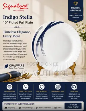 6 PCs *Signature 10-Inch Fluted Opalware Full Plates (25 Cm )