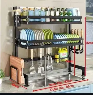 2 Tiers Heavy Duty Space Saving Over the Sink Dish Rack