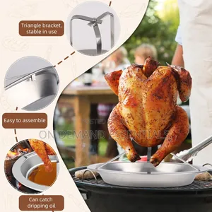Stainless Steel Rotisserie Chicken Roaster Grill Stand