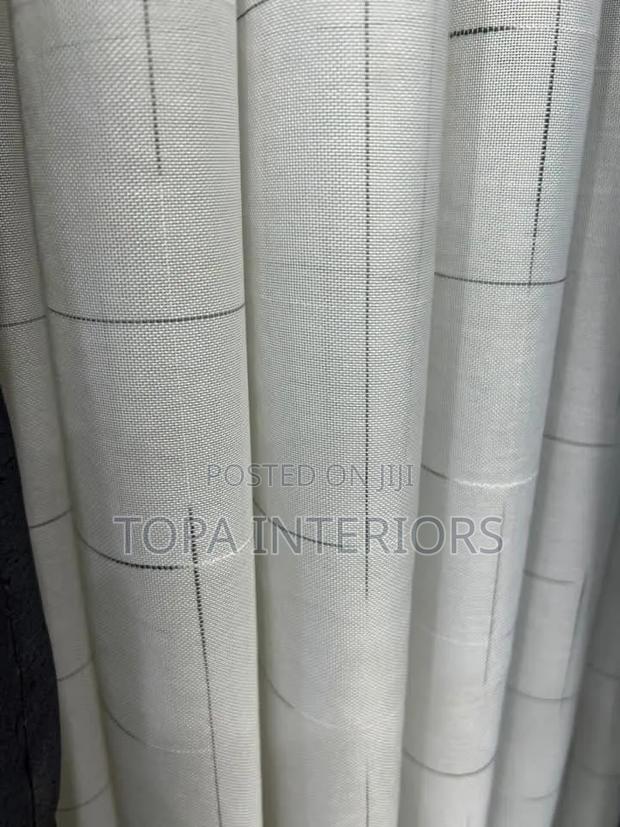 White Sheer Curtains With Thin Stripes - thumbnail 2