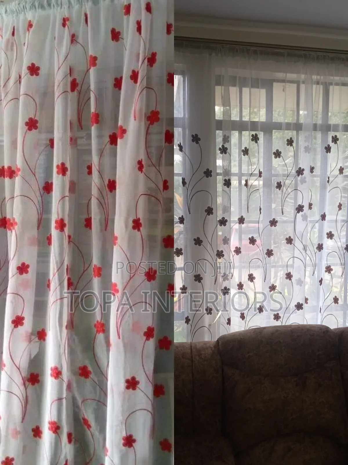 FLOWERED Sheers for Living Room and Bedroom Windows