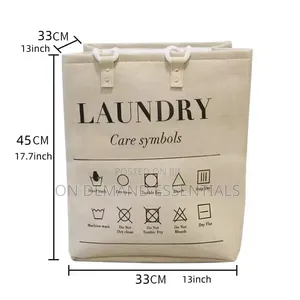 Collapsible Large Hamper Laundry Basket With Leather Handles