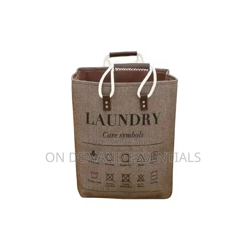 Collapsible Large Hamper Laundry Basket With Leather Handles