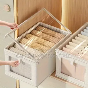Large Foldable Canvas Storage Box With Clear Window