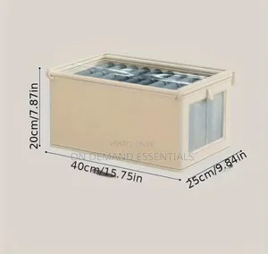 Large Foldable Canvas Storage Box With Clear Window