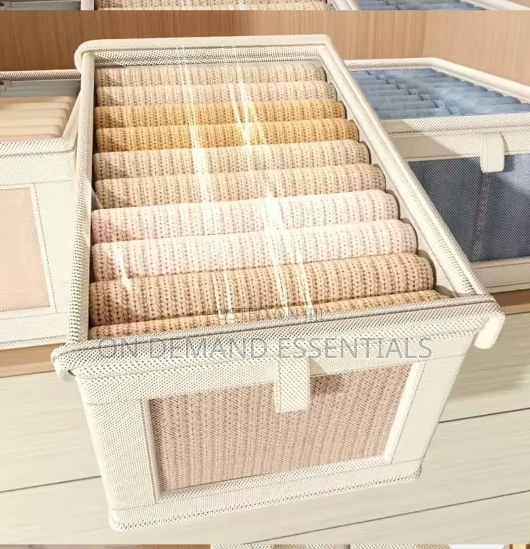 Large Foldable Canvas Storage Box With Clear Window