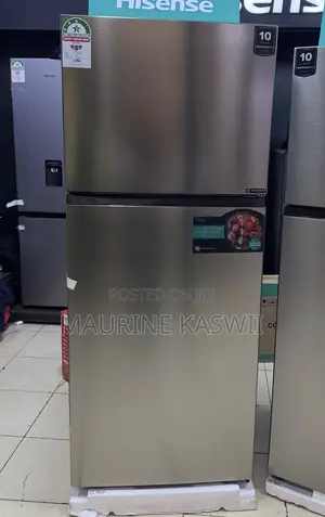 Hisense Fridge 424L Double Door Silver