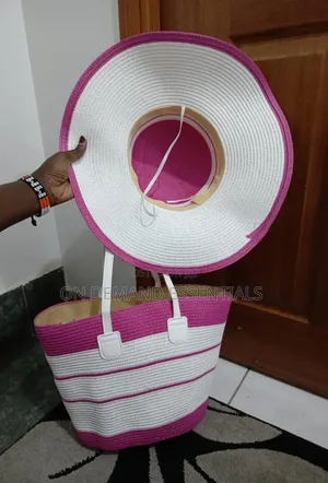 Summer Straw Woven Beach Bag and Hat