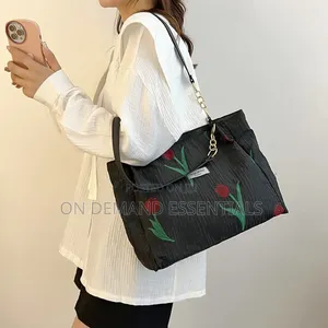 Casual Floral Canvas Tote Bag