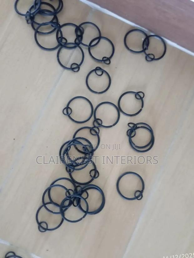 Silver and Black Metallic Heavy Duty Curtain Rings