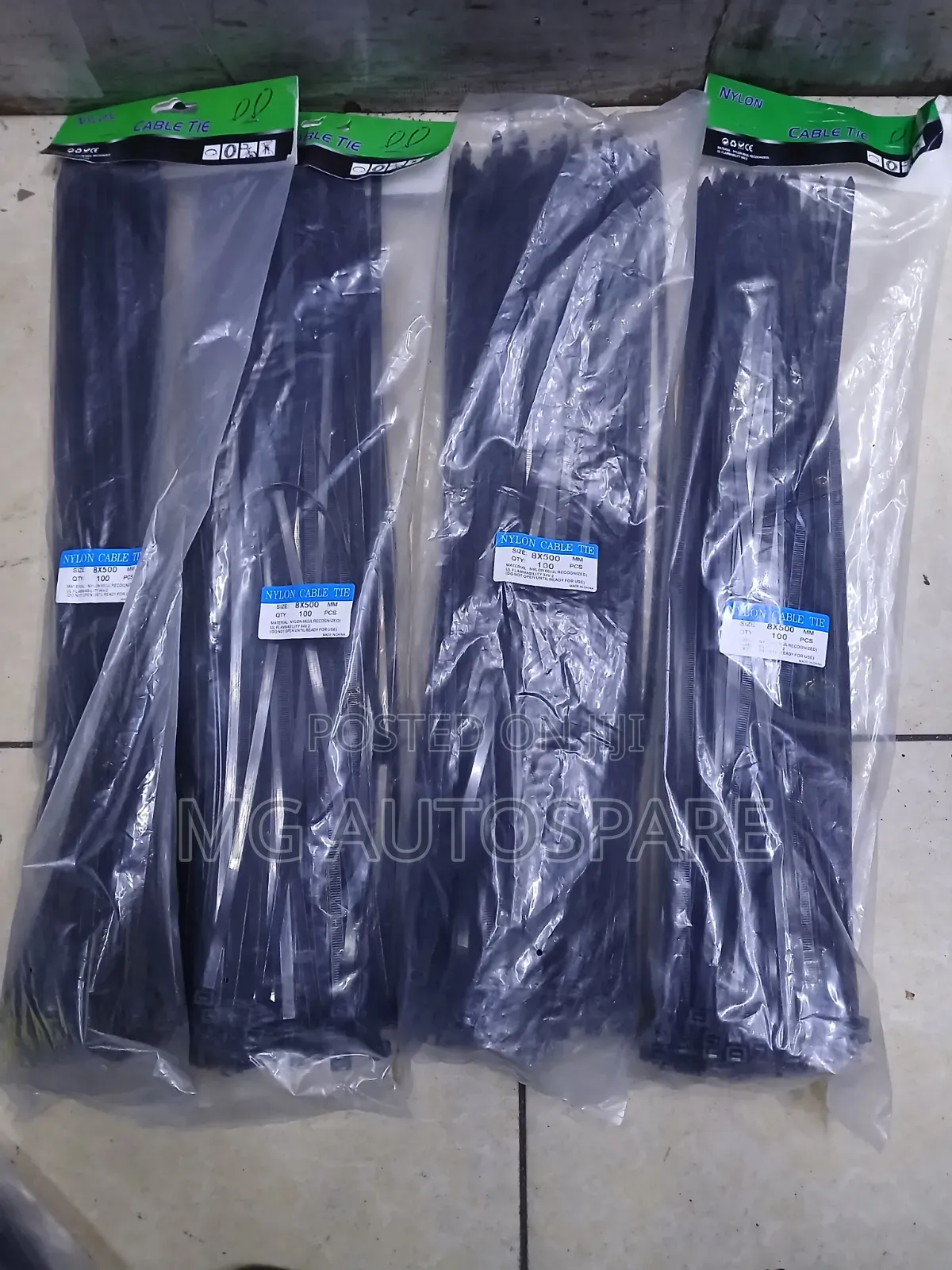 Heavy-Duty Cable Tie Wraps 8×500 Black