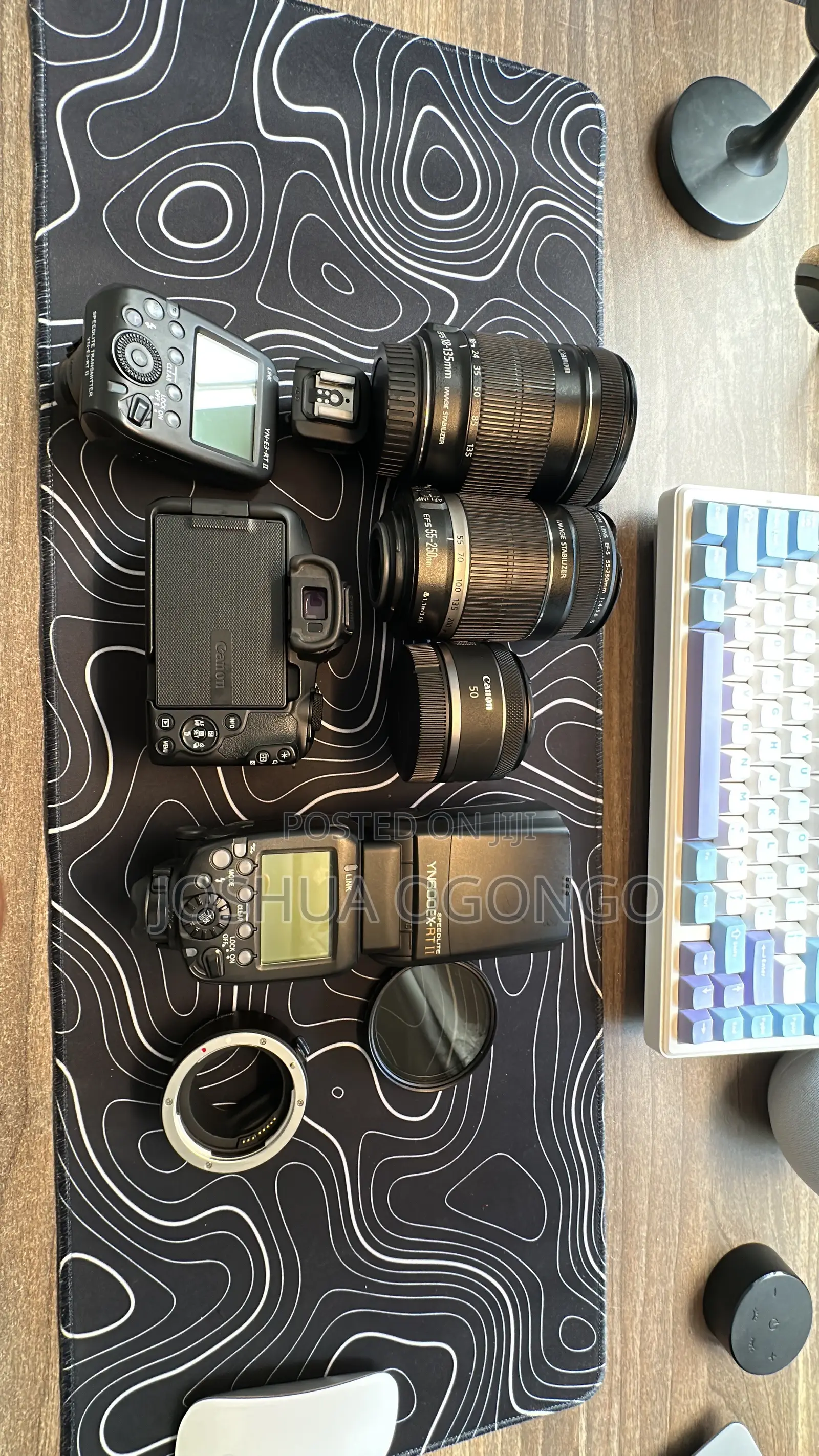 Canon R50 With Rf-50mm F1.8, Speedlite, Transmitter, 2 RFS Lenses