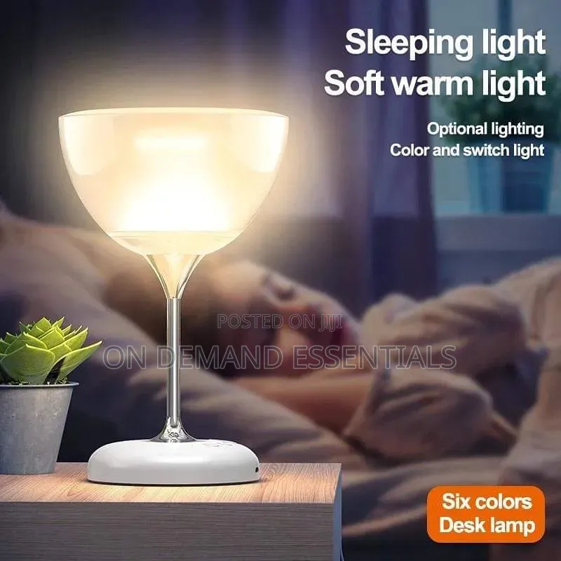 Novel Wine Glass Bedside Lamp With 6 Colour Atmospheric Lights