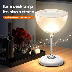 Novel Wine Glass Bedside Lamp With 6 Colour Atmospheric Lights