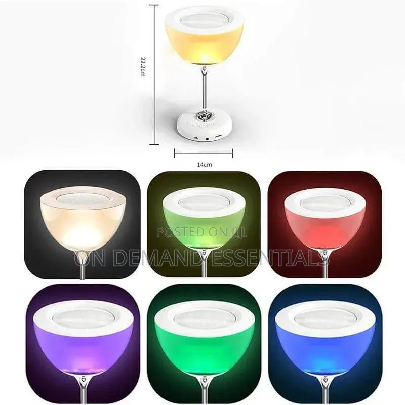 Novel Wine Glass Bedside Lamp With 6 Colour Atmospheric Lights