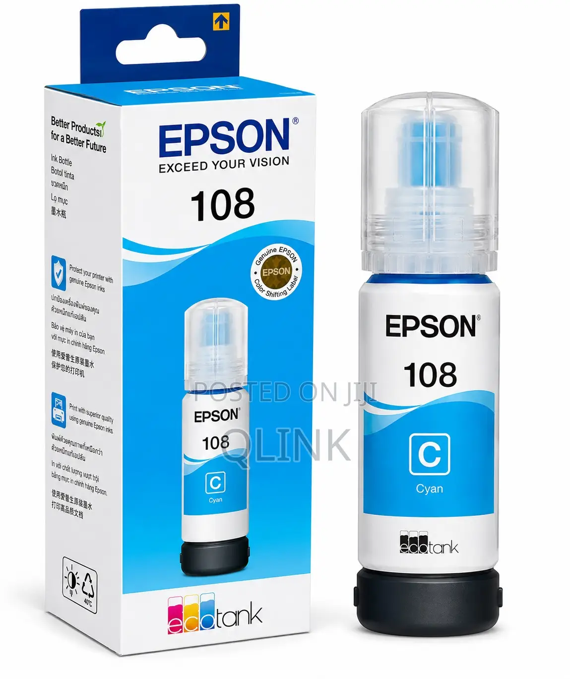 EPSON 108 Cyan for L18050, L8100 and L8050 - 70ml - C13T09C24A