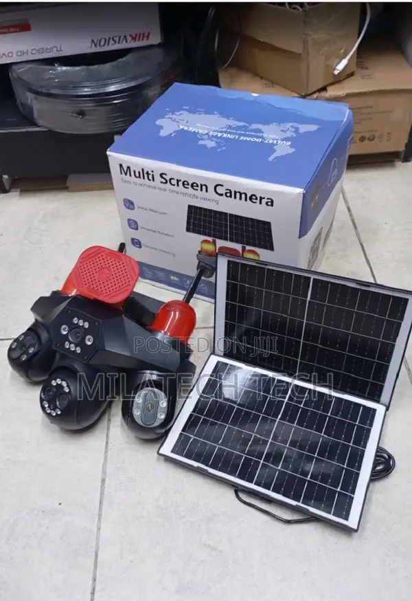 4G AI Solar Camera 4 Lens Color Night Vision