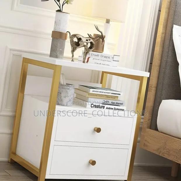 Gold and White/Gold and Black Bedside Nordic Table