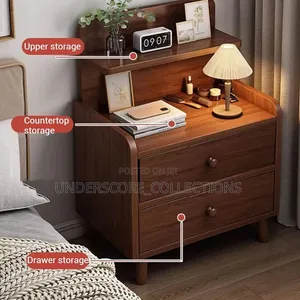 Brown Multilayer Storage Large Capacity Bedside Drawer