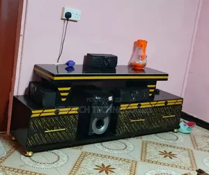 Executive TV Stand With Marble Coating and Light