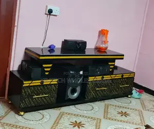 Executive TV Stand With Marble Coating and Light