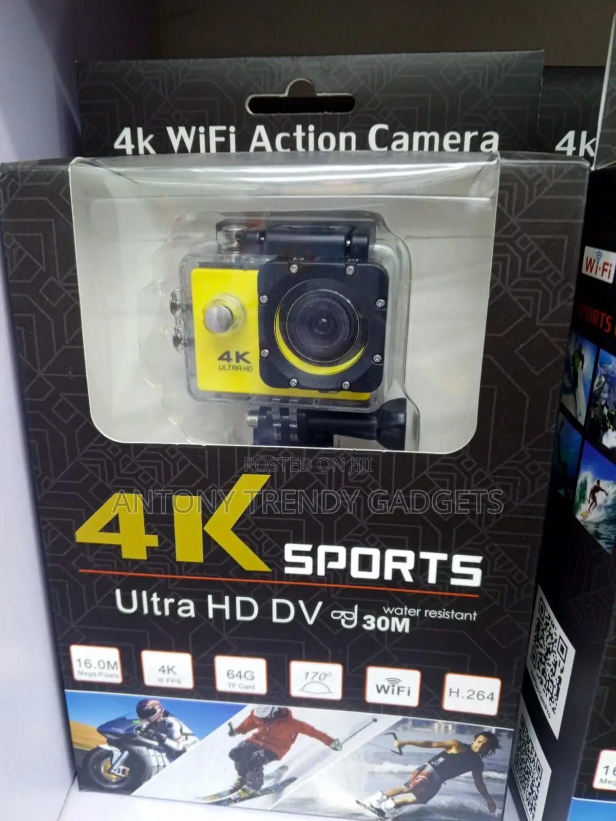 Portable Sports Camera With Helmet Mount Accessories