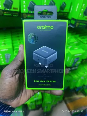Oraimo PowerCube 20 Chic 20W GaN Wall Charger Type-C Lightning Cable