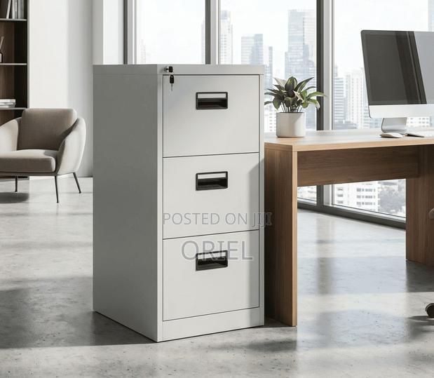 Office Cabinet : Metallic Filing 3-Drawer Cabinet