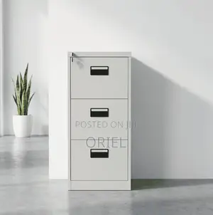 Office Cabinet : Metallic Filing 3-Drawer Cabinet