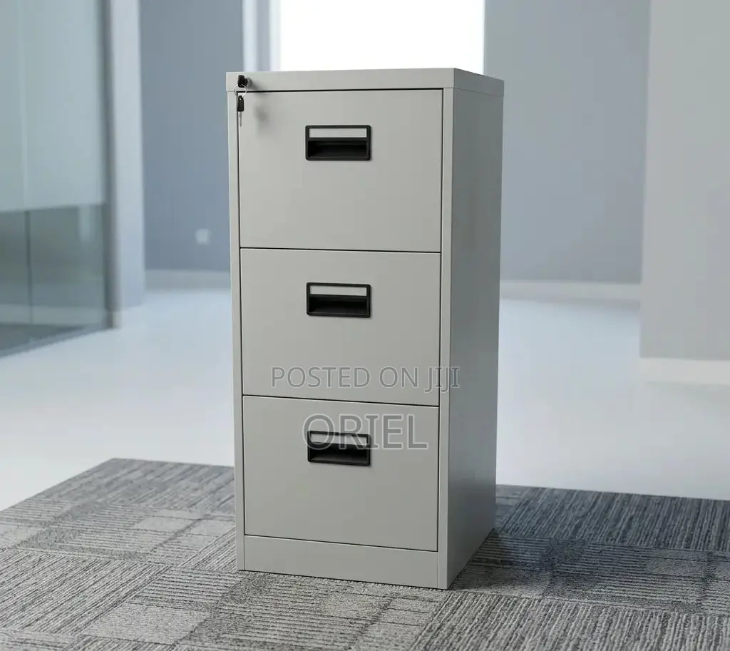 Office Cabinet : Metallic Filing 3-Drawer Cabinet