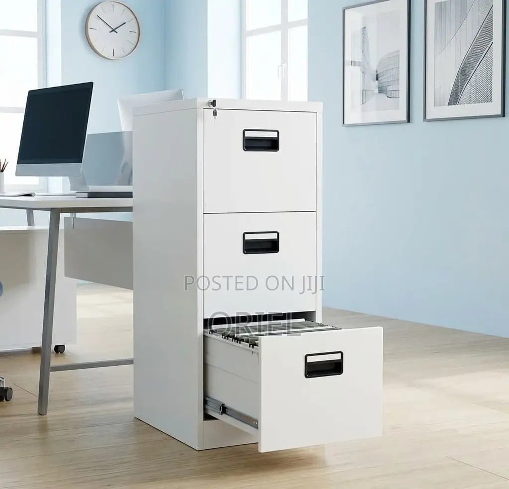 Office Cabinet : Metallic Filing 3-Drawer Cabinet