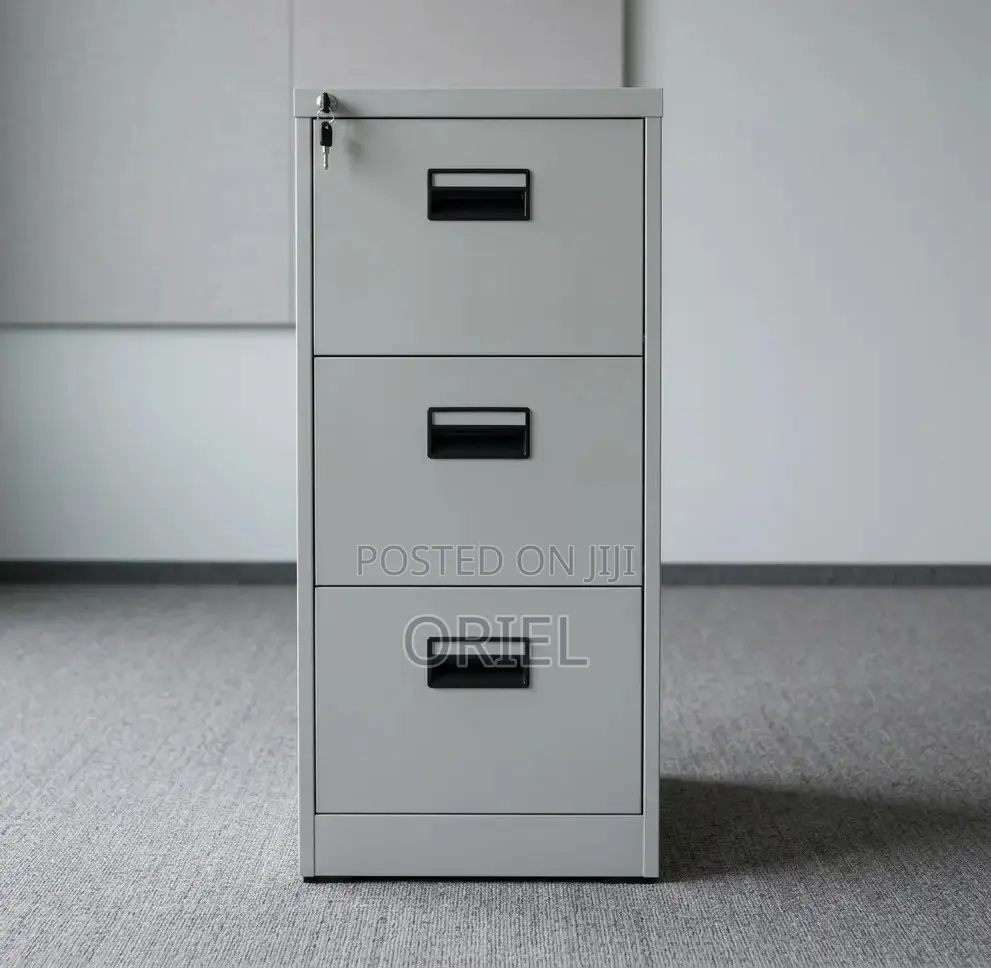 Office Cabinet : Metallic Filing 3-Drawer Cabinet